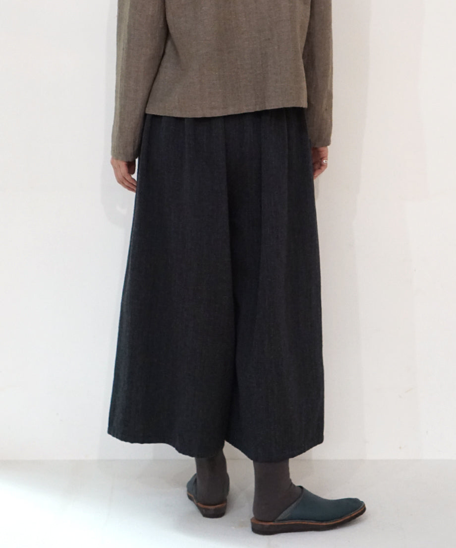 Koti series | Pants, Wool & silk, Black & Grey stripe, 6870wB