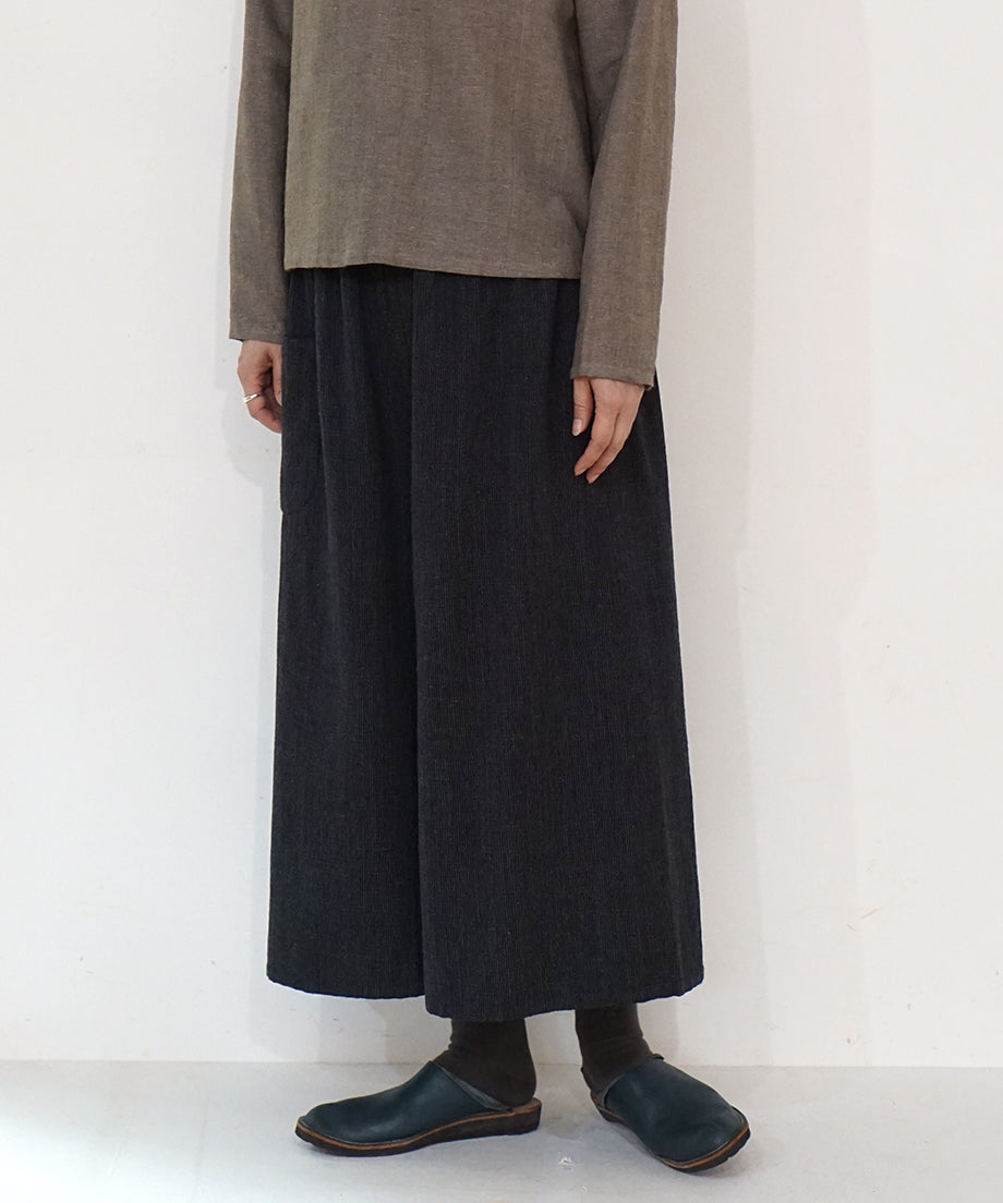 Koti series | Pants, Wool & silk, Black & Grey stripe, 6870wB