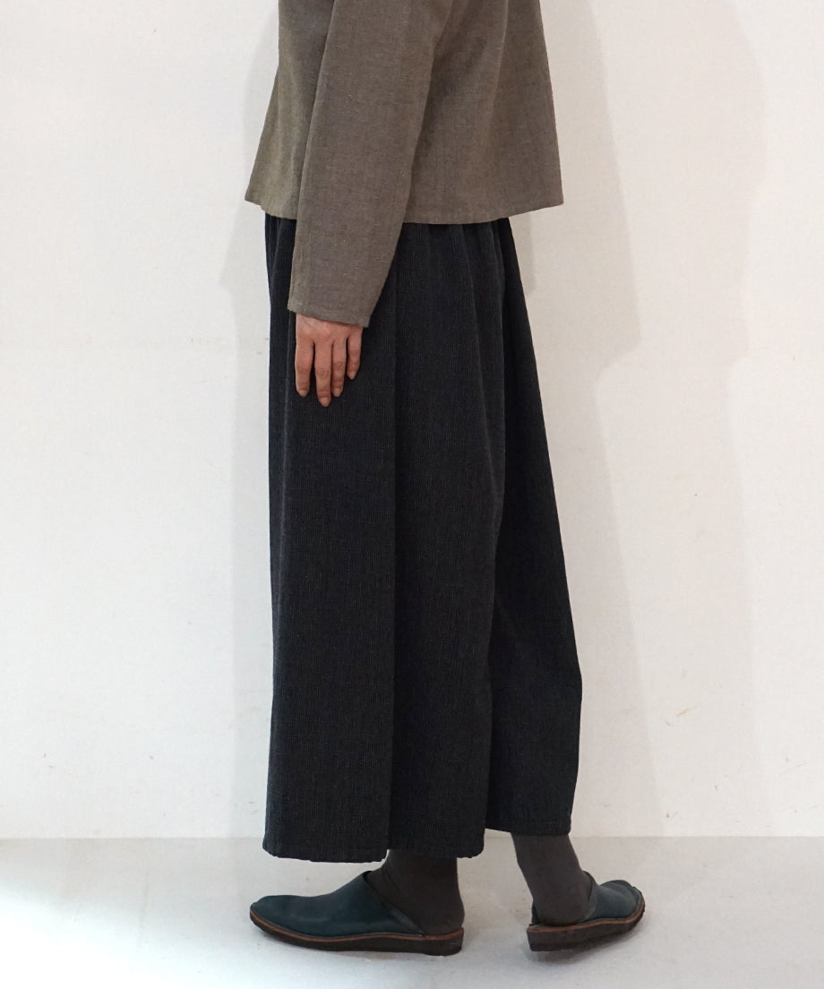 Koti series | Pants, Wool & silk, Black & Grey stripe, 6870wB