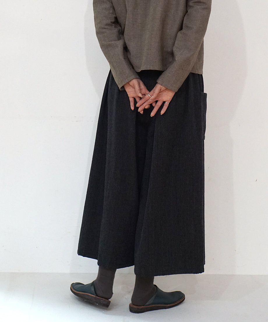 Koti series | Pants, Wool & silk, Black & Grey stripe, 6870wB