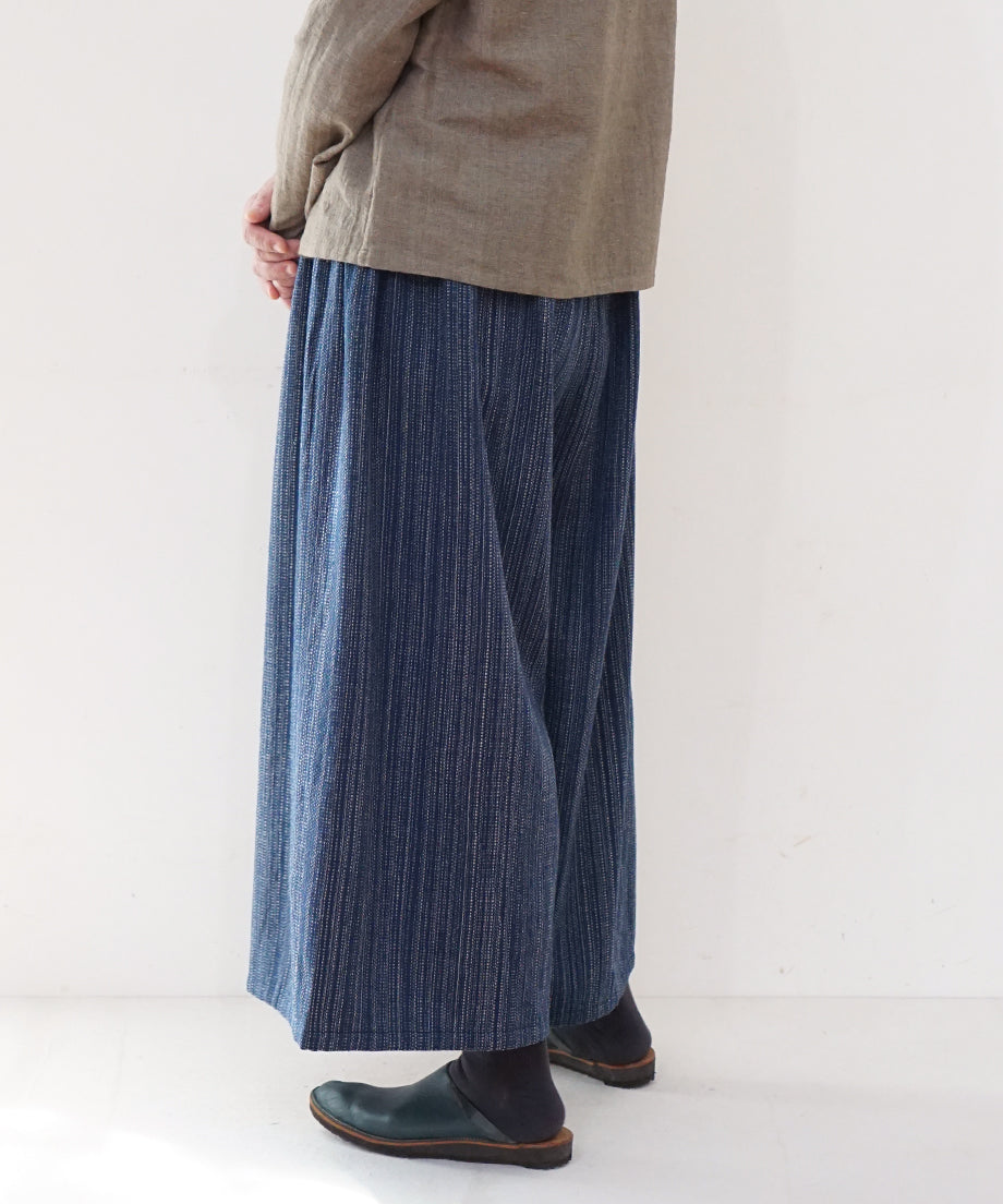 Koti series | Pants, Wool & silk, Blue & Grey mix stripe, 6870wBl
