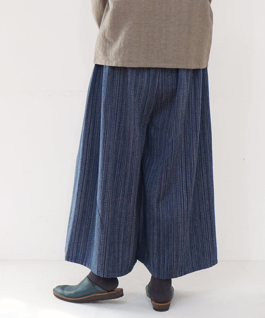 Koti series | Pants, Wool & silk, Blue & Grey mix stripe, 6870wBl