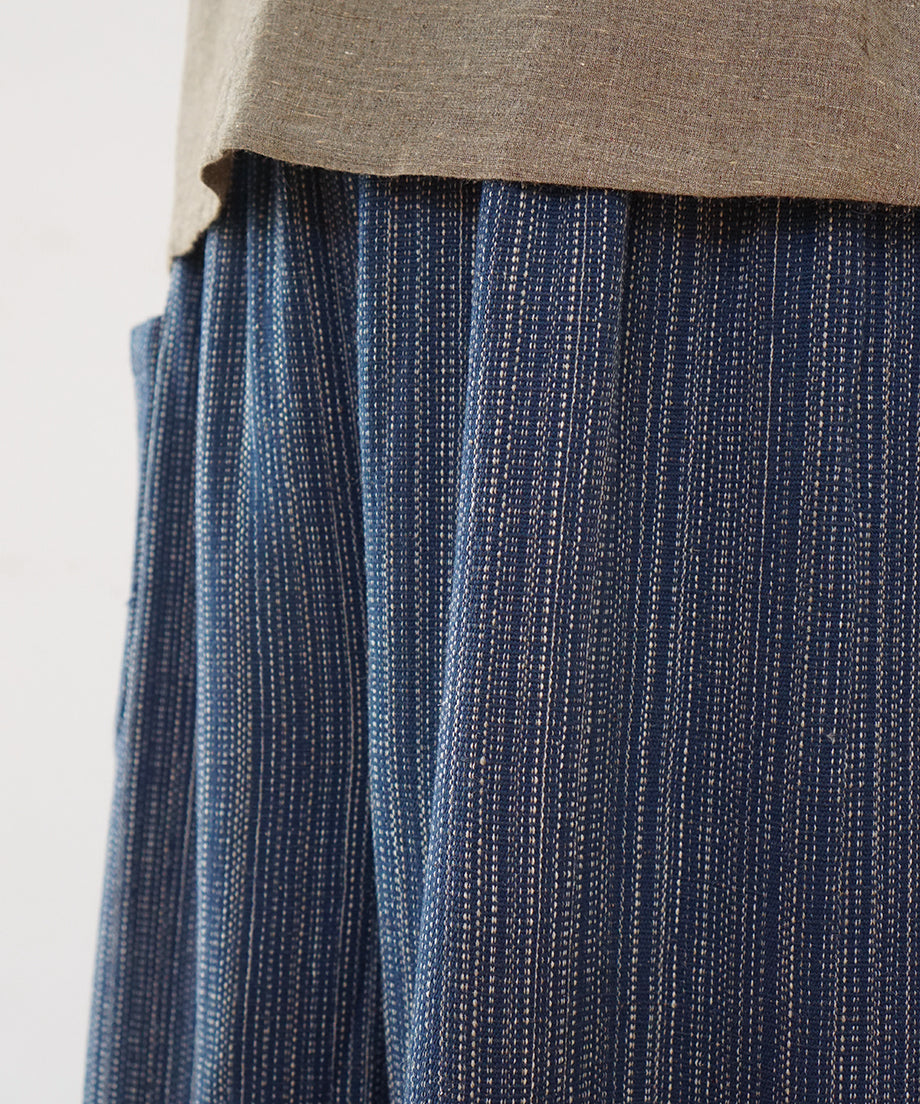 Koti series | Pants, Wool & silk, Blue & Grey mix stripe, 6870wBl