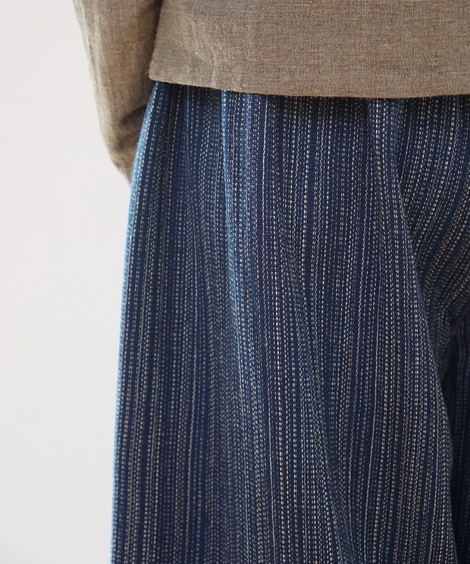 Koti series | Pants, Wool & silk, Blue & Grey mix stripe, 6870wBl