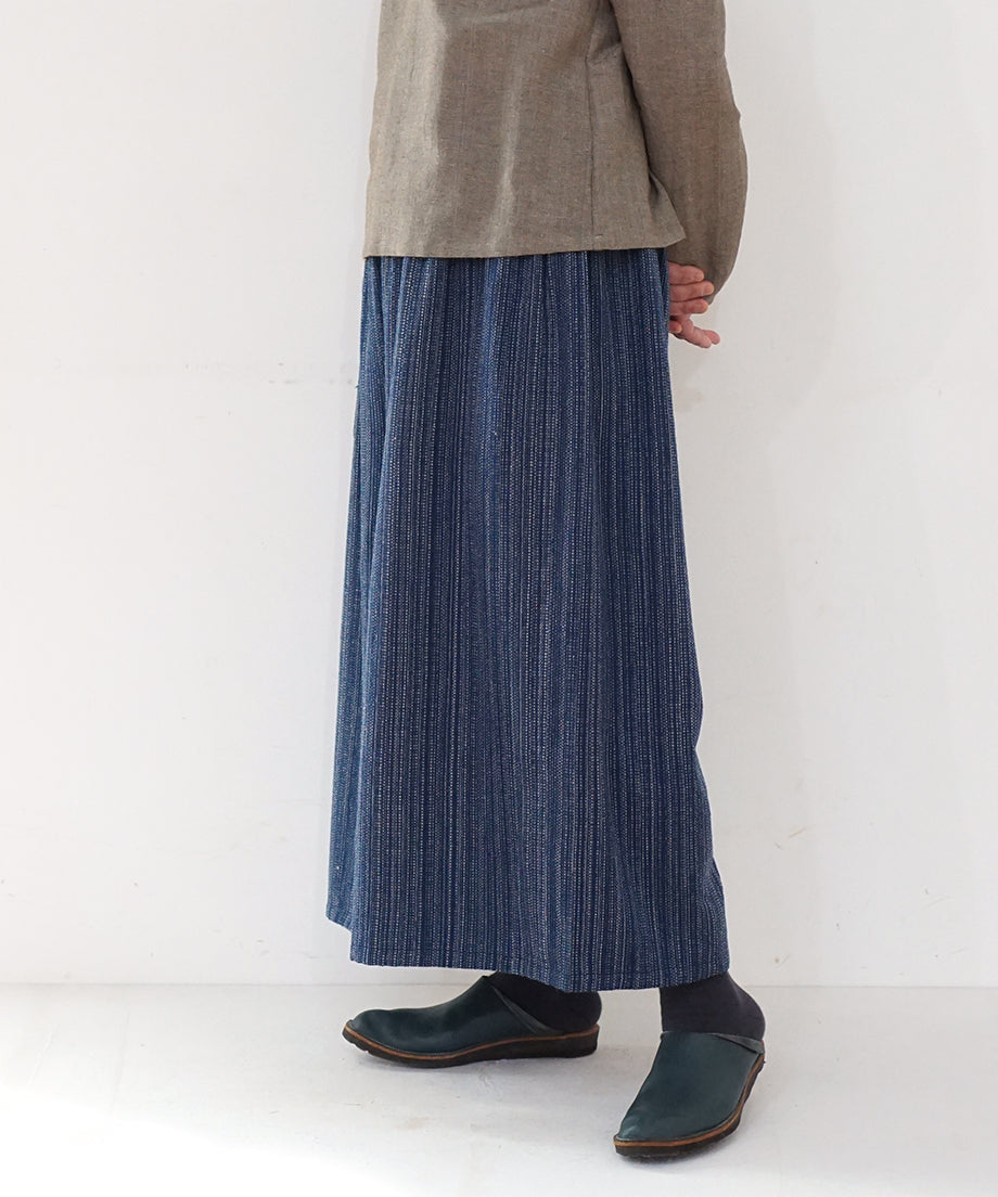 Koti series | Pants, Wool & silk, Blue & Grey mix stripe, 6870wBl