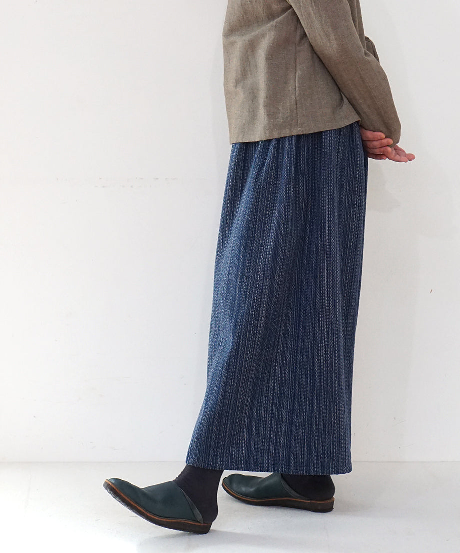 Koti series | Pants, Wool & silk, Blue & Grey mix stripe, 6870wBl