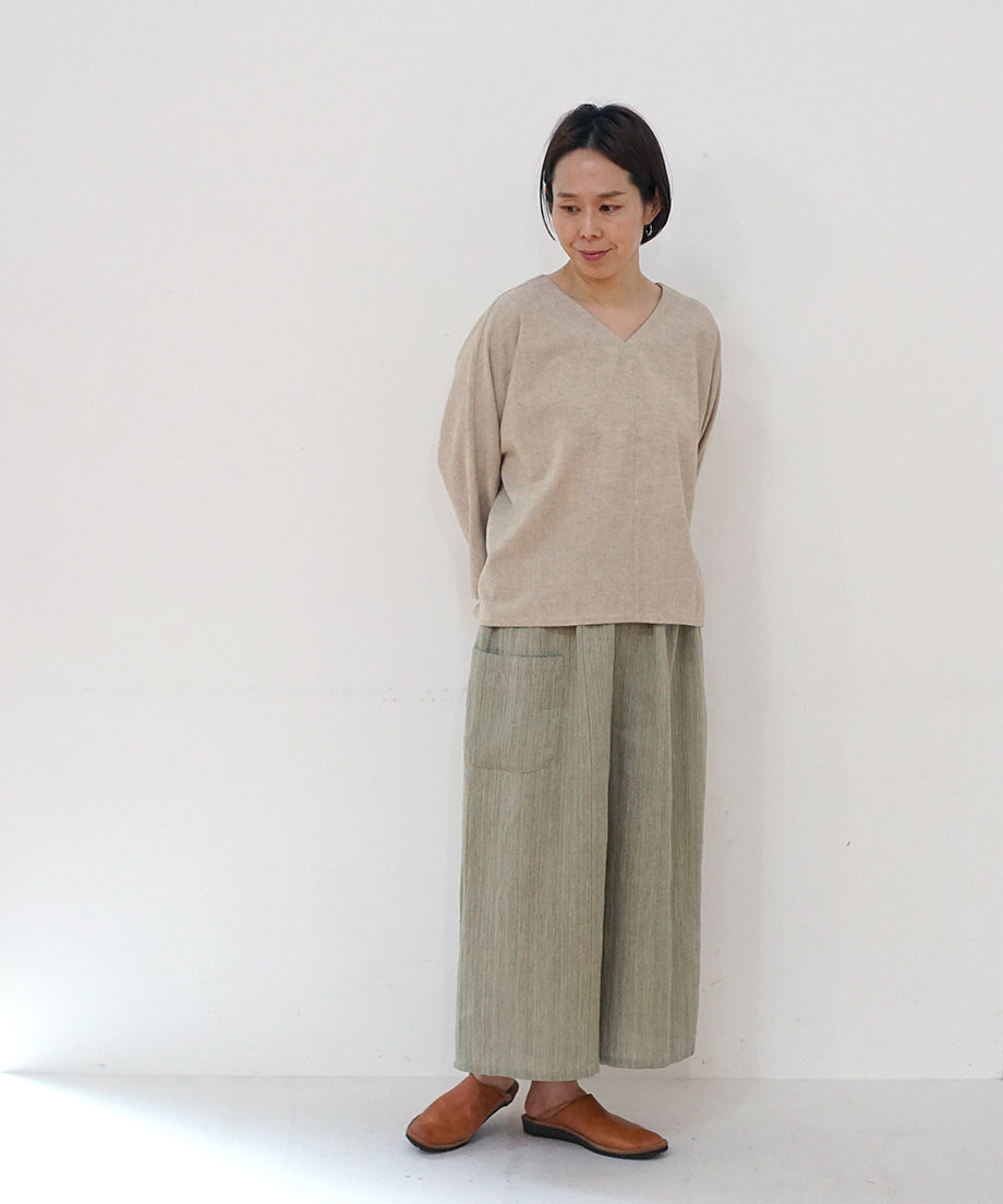 Koti series | Pants, Linen & silk, Green gray, 6874lGr