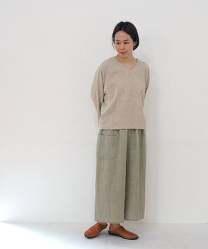 Koti series | Pants, Linen & silk, Green gray, 6874lGr
