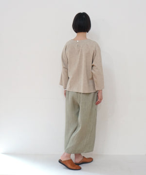 Koti series | Pants, Linen & silk, Green gray, 6874lGr