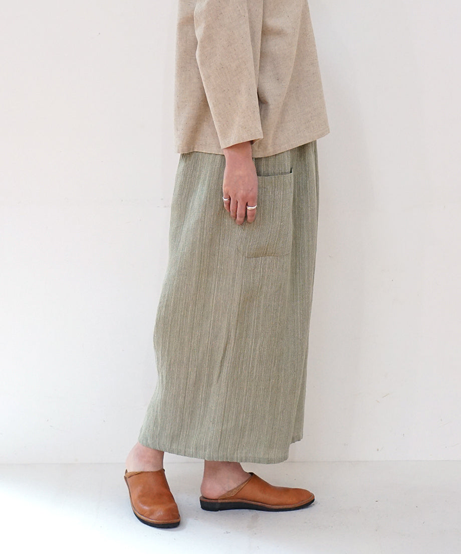 Koti series | Pants, Linen & silk, Green gray, 6874lGr