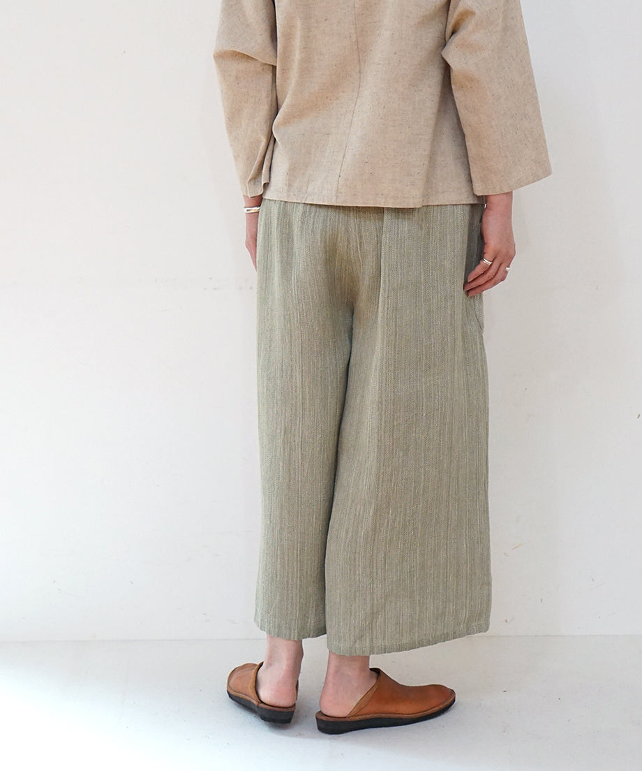 Koti series | Pants, Linen & silk, Green gray, 6874lGr