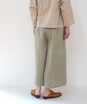 Koti series | Pants, Linen & silk, Green gray, 6874lGr