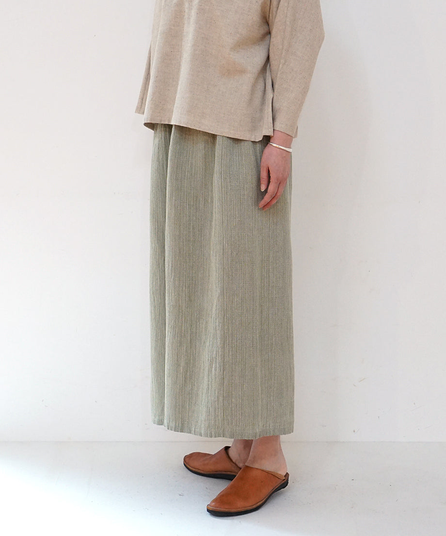Koti series | Pants, Linen & silk, Green gray, 6874lGr