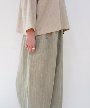 Koti series | Pants, Linen & silk, Green gray, 6874lGr