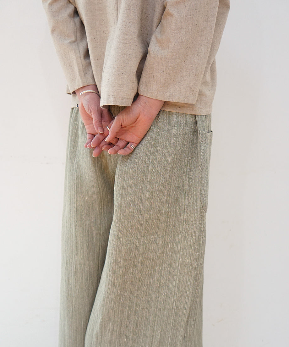 Koti series | Pants, Linen & silk, Green gray, 6874lGr