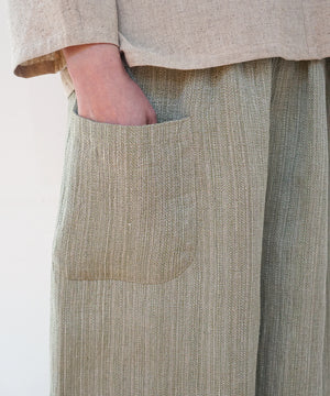 Koti series | Pants, Linen & silk, Green gray, 6874lGr