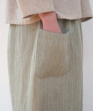 Koti series | Pants, Linen & silk, Green gray, 6874lGr