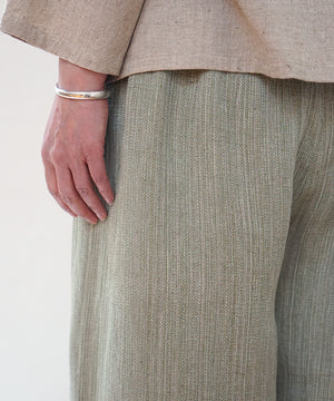 Koti series | Pants, Linen & silk, Green gray, 6874lGr
