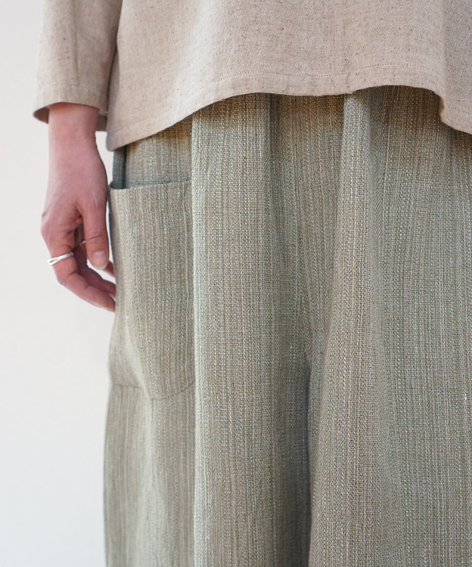 Koti series | Pants, Linen & silk, Green gray, 6874lGr