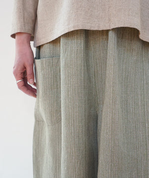 Koti series | Pants, Linen & silk, Green gray, 6874lGr