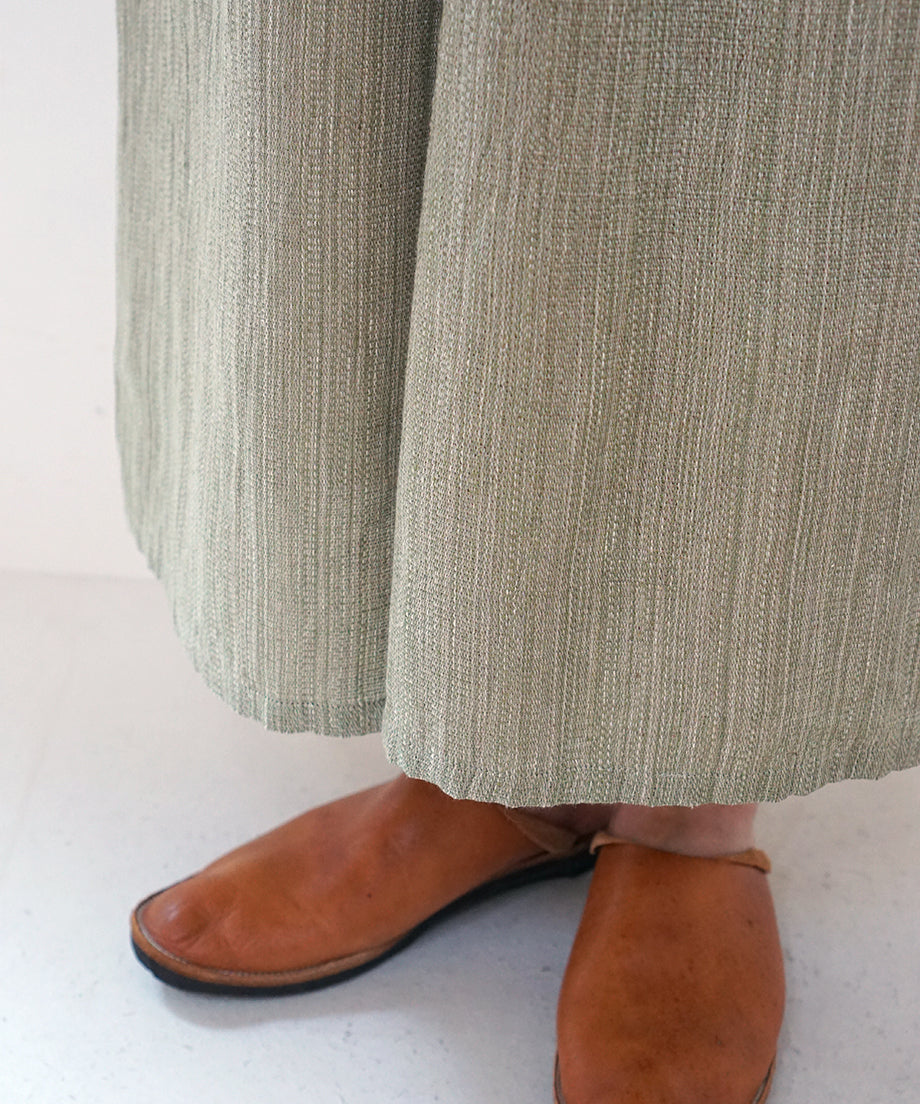 Koti series | Pants, Linen & silk, Green gray, 6874lGr