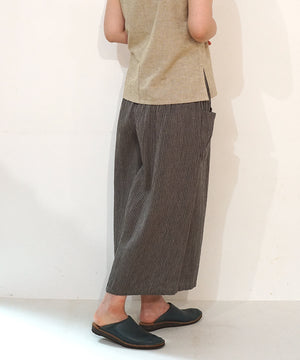 Koti series | Pants, Linen & silk, Grey & Black stripe, 6874lGst