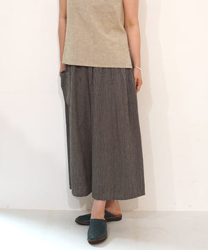 Koti series | Pants, Linen & silk, Grey & Black stripe, 6874lGst