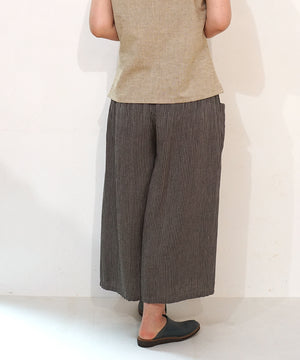 Koti series | Pants, Linen & silk, Grey & Black stripe, 6874lGst