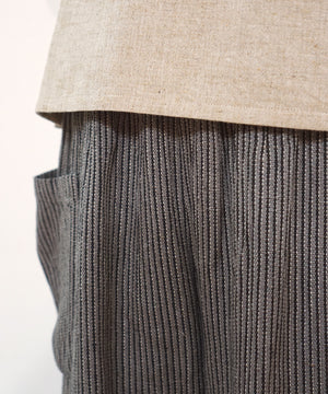 Koti series | Pants, Linen & silk, Grey & Black stripe, 6874lGst