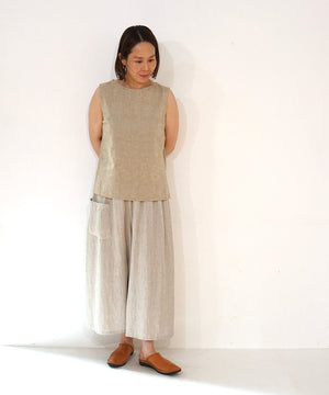 Koti series | Pants, Linen & silk, Natural, 6874lN