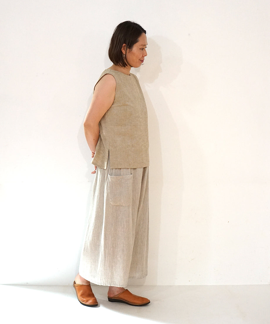 Koti series | Pants, Linen & silk, Natural, 6874lN