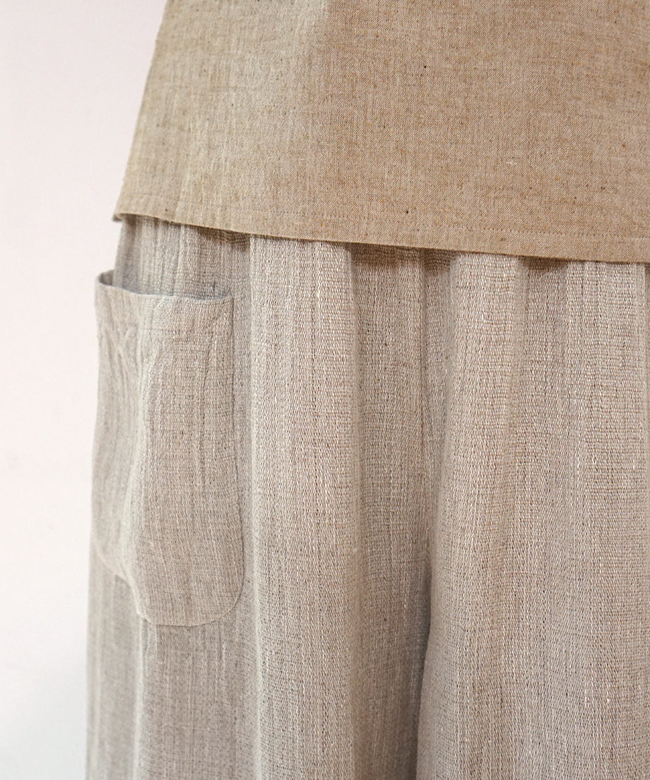 Koti series | Pants, Linen & silk, Natural, 6874lN