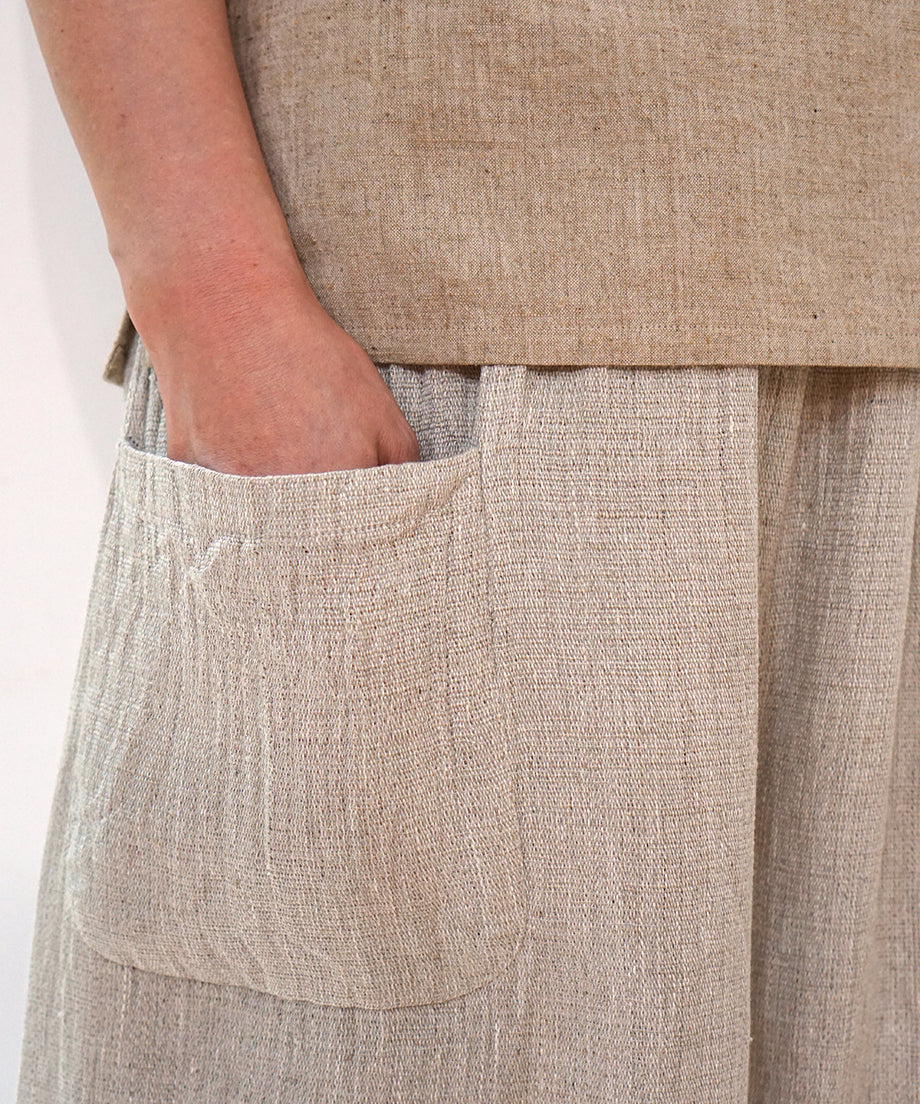 Koti series | Pants, Linen & silk, Natural, 6874lN