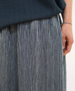 Koti series | Skirt, Linen & silk, Dark Blue & White stripe, 6900lDBst