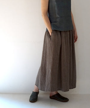 Koti series | Skirt, Linen & silk, Grey & Black stripe, 6900lGst