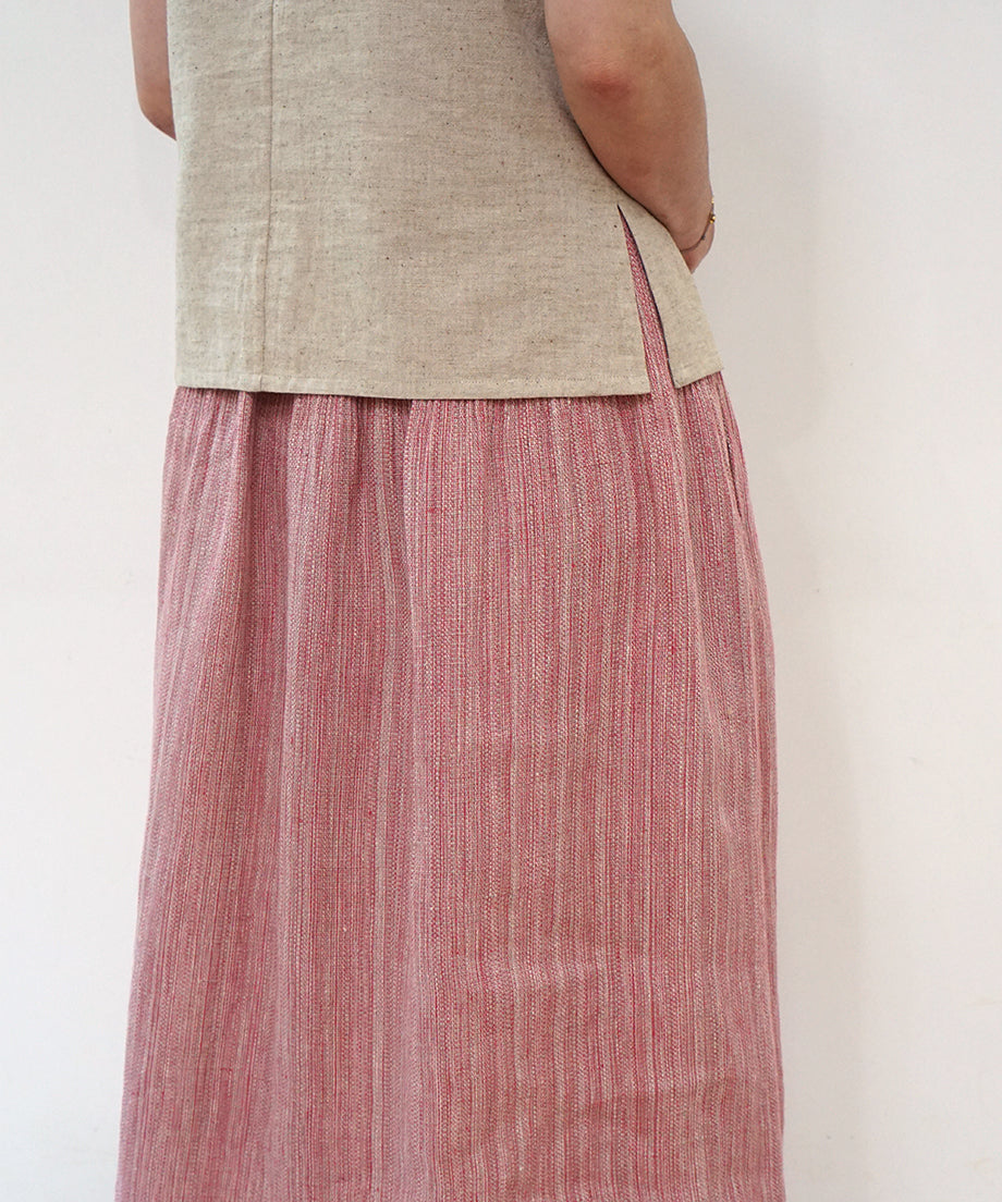 Koti series | Skirt, Linen & silk, Pink gray, 6900lP