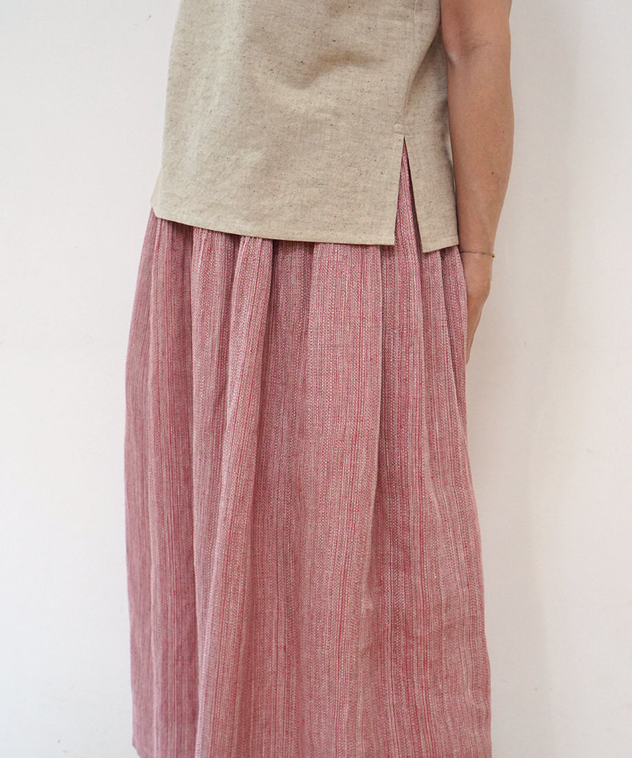 Koti series | Skirt, Linen & silk, Pink gray, 6900lP