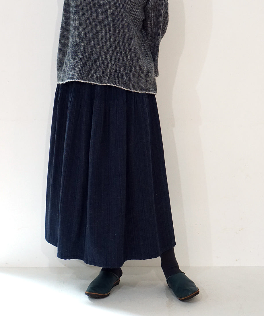 Koti series | Skirt, Wool & silk, Navy blue, 6902wBl