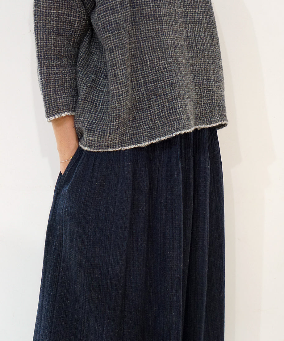 Koti series | Skirt, Wool & silk, Navy blue, 6902wBl