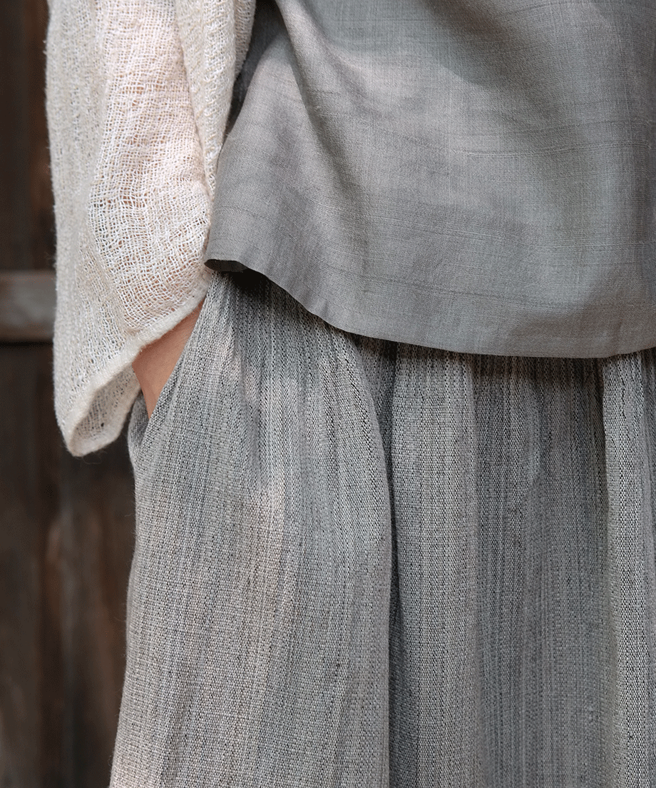 Koti series | Skirt, Wool & silk, Heather gray, 6902wG
