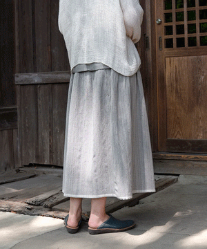 Koti series | Skirt, Wool & silk, Heather gray, 6902wG