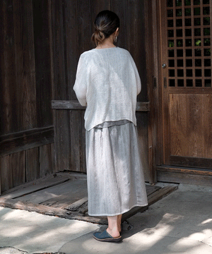 Koti series | Skirt, Wool & silk, Heather gray, 6902wG