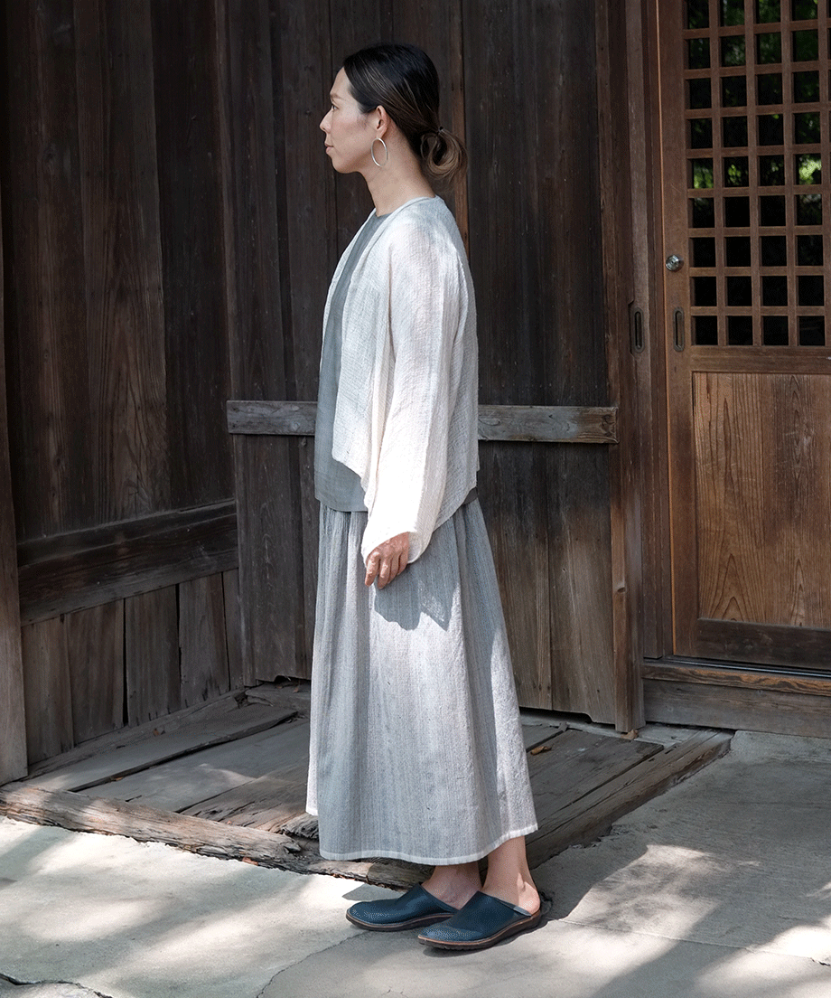 Koti series | Skirt, Wool & silk, Heather gray, 6902wG
