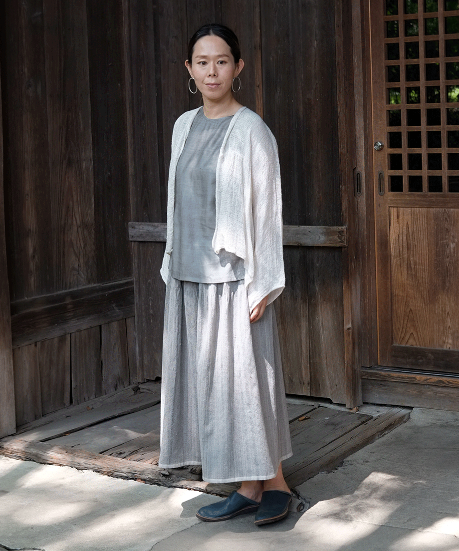 Koti series | Skirt, Wool & silk, Heather gray, 6902wG