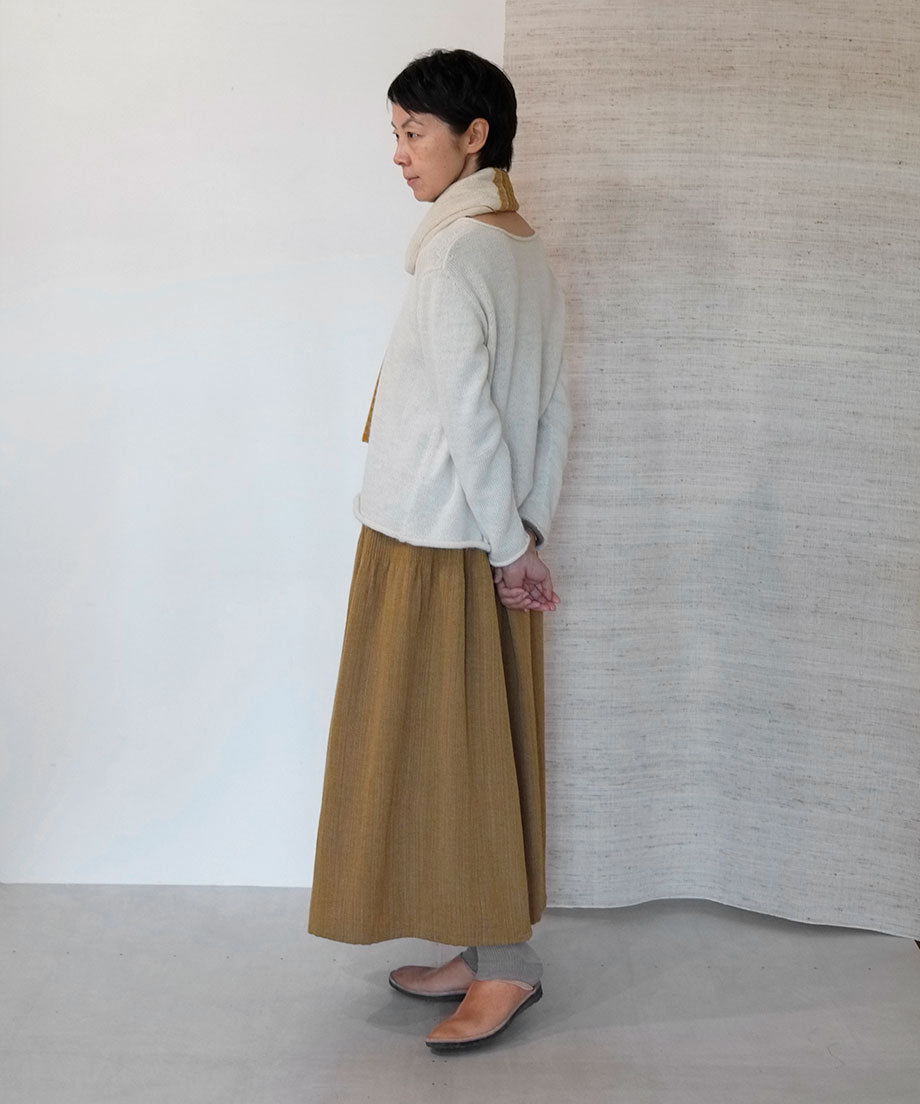 Koti series | Skirt, Wool & silk, Mustard yellow, 6902wY