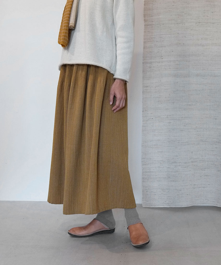 Koti series | Skirt, Wool & silk, Mustard yellow, 6902wY