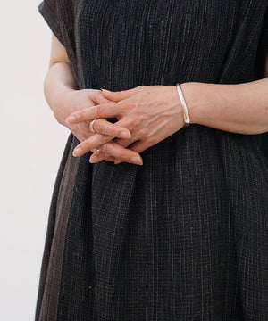 Koti series | Two-tone One piece, Linen & silk, Charcoal & Black, 6974lCBt