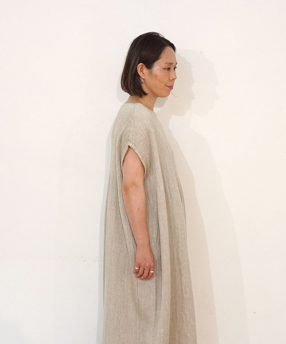 Koti series | One piece long, Linen & silk, Natural, 6974lNlo