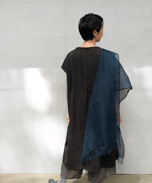 Koti series | One piece, Wool & silk, Black stripe, 6974wB