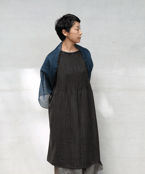Koti series | One piece, Wool & silk, Black stripe, 6974wB